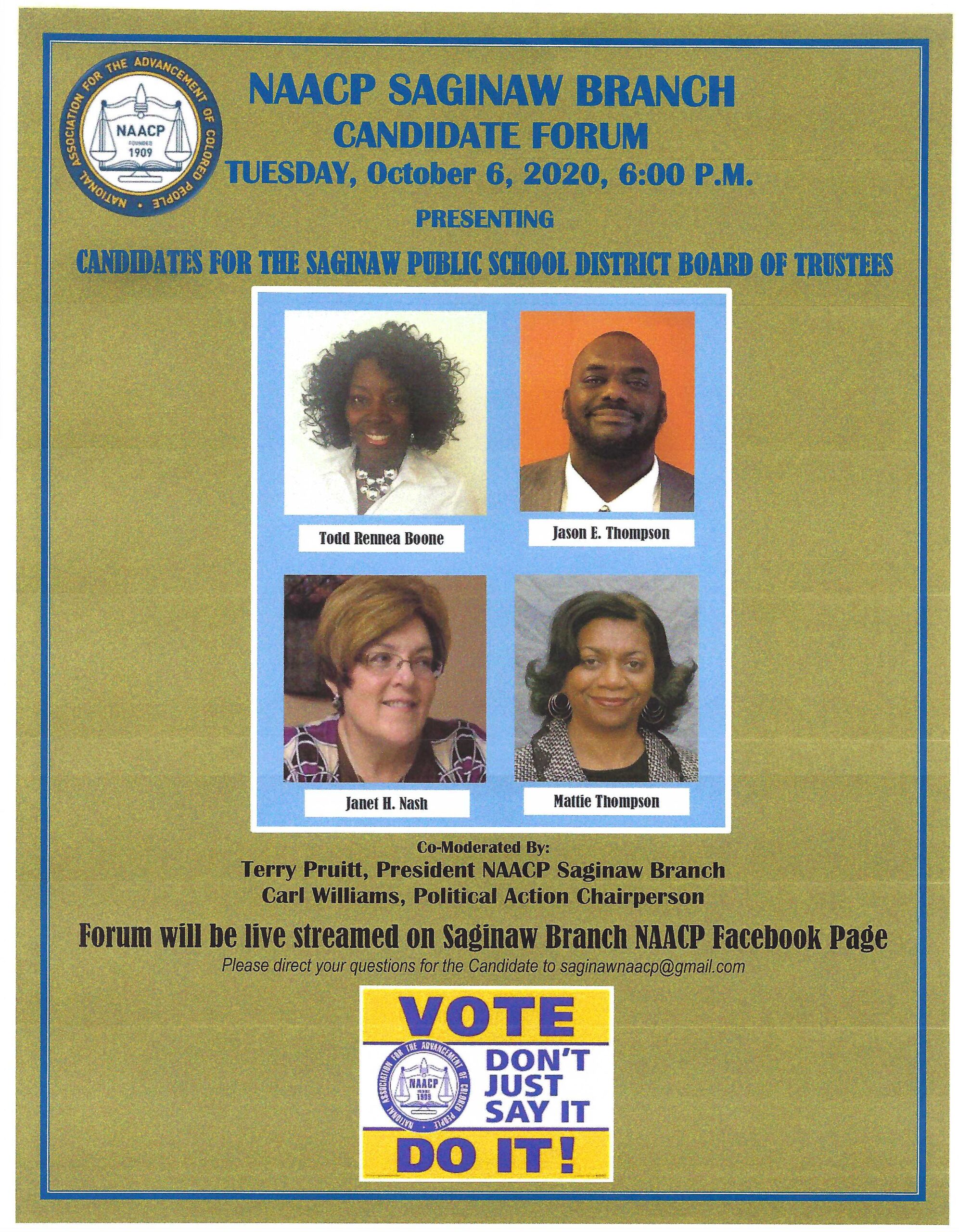 Candidate Forum Announcement 2020 School Board