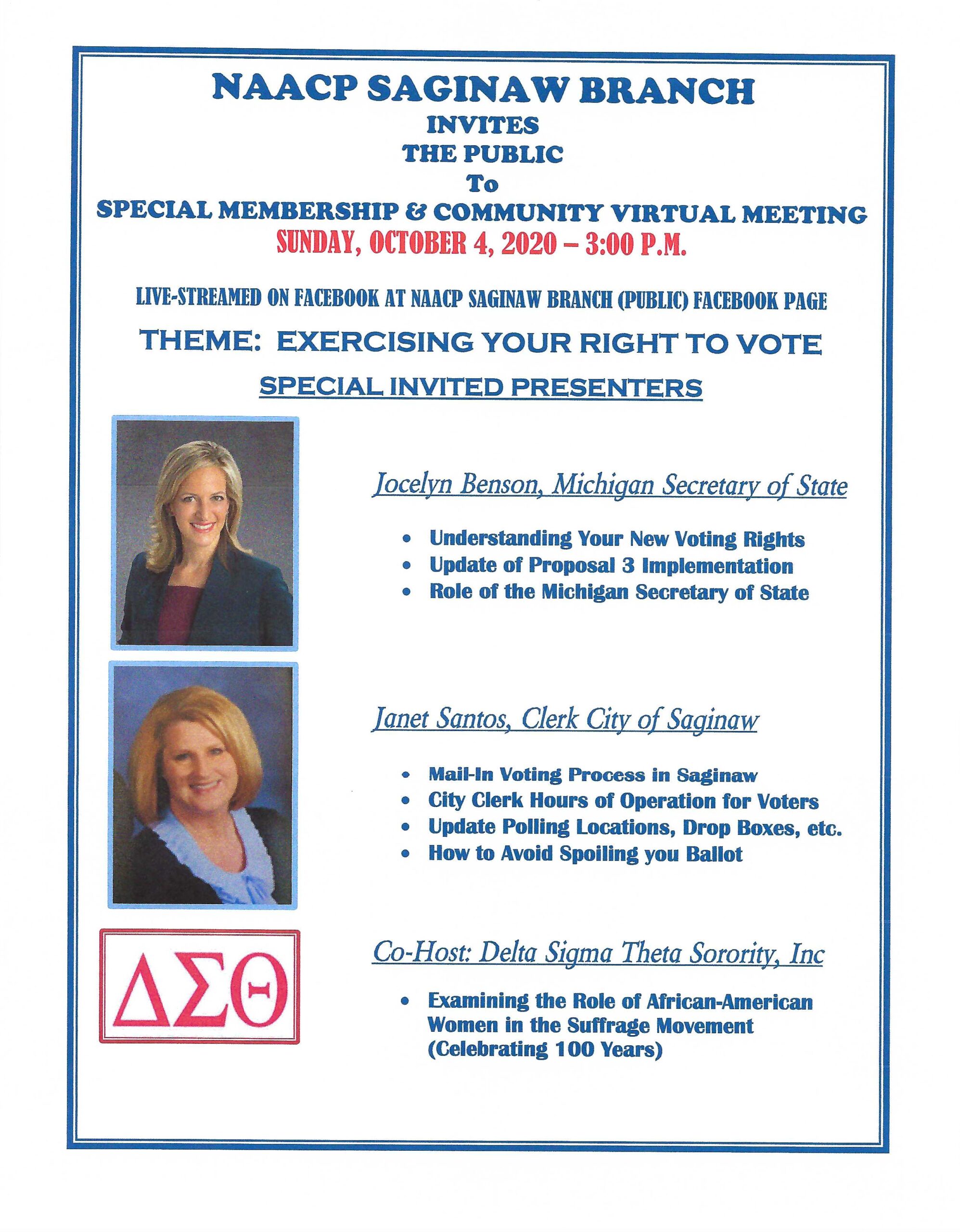 Flyer for NAACP October Community Meeting